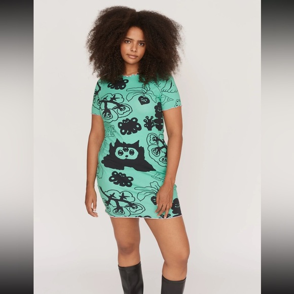 Lazy Oaf “Creatures Mini Dress” UK size L, NWT - Picture 6 of 7